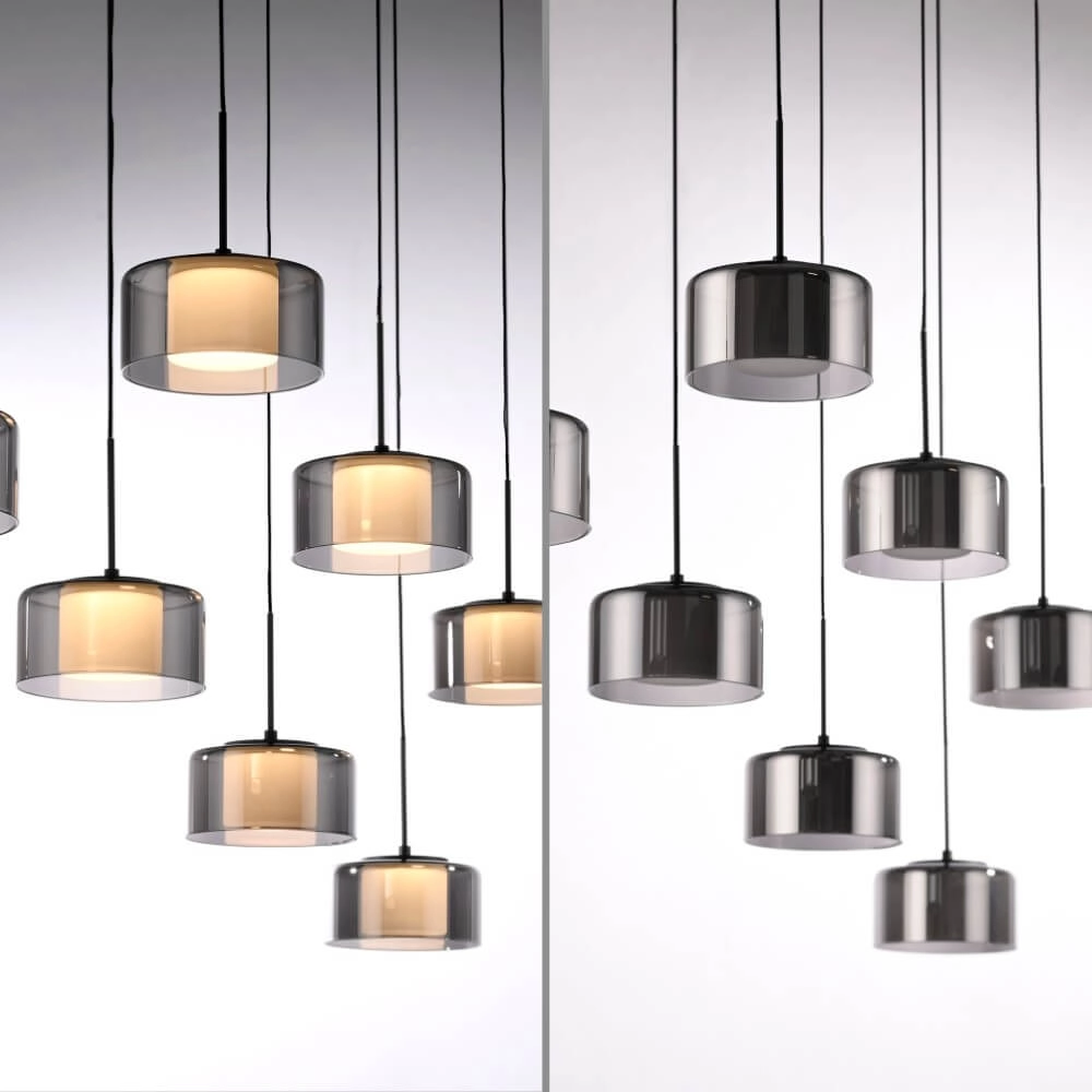 7-lichts hanglamp Rika zwart Paul Neuhaus 4012248383094