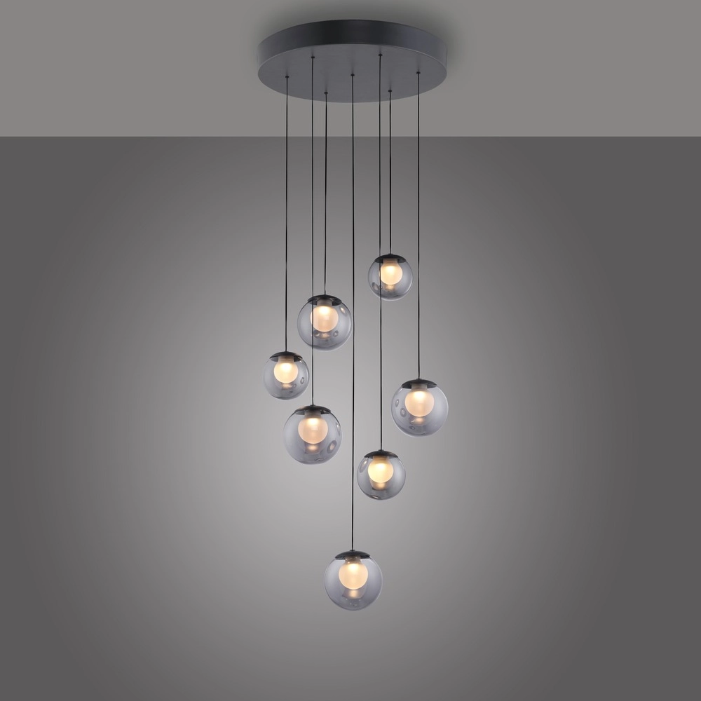 7-lichts hanglamp Pure Popup mystic grey Paul Neuhaus 4012248396674