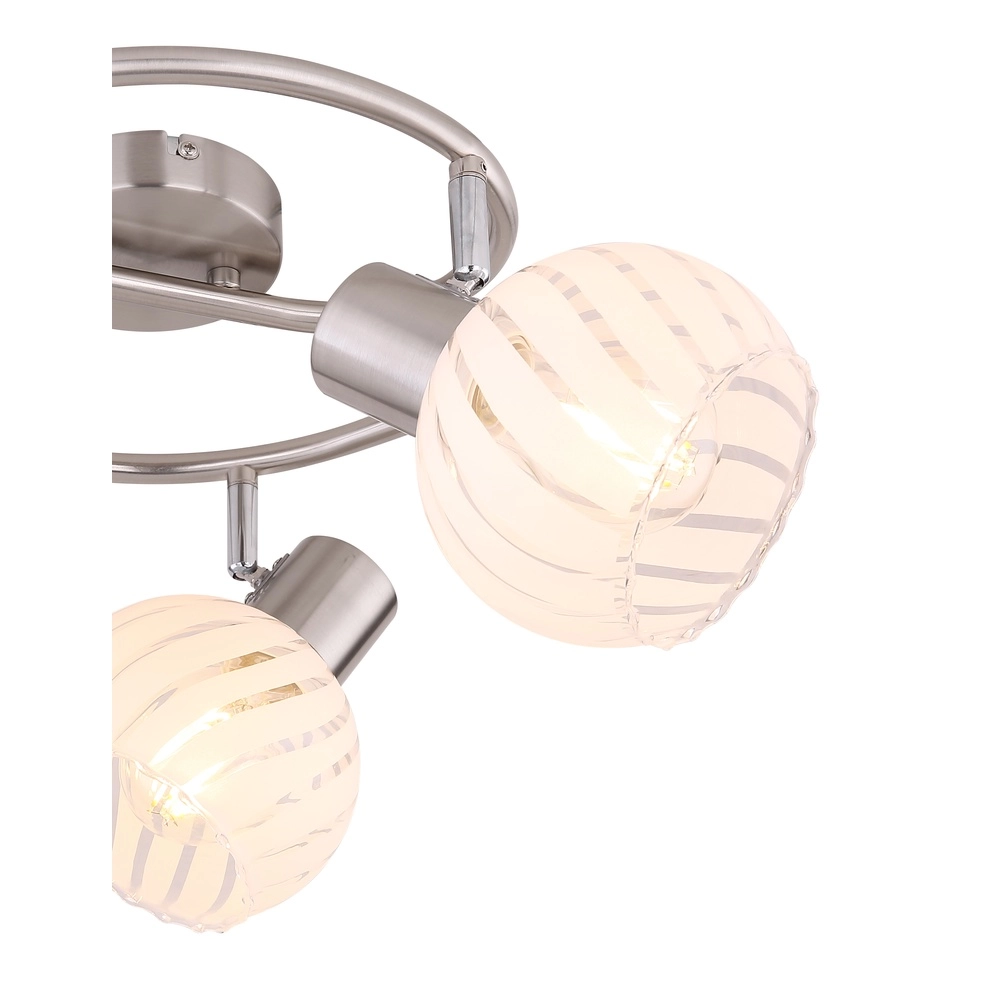 Plafondlamp Willy nikkel 3-lichts Globo 9007371409105