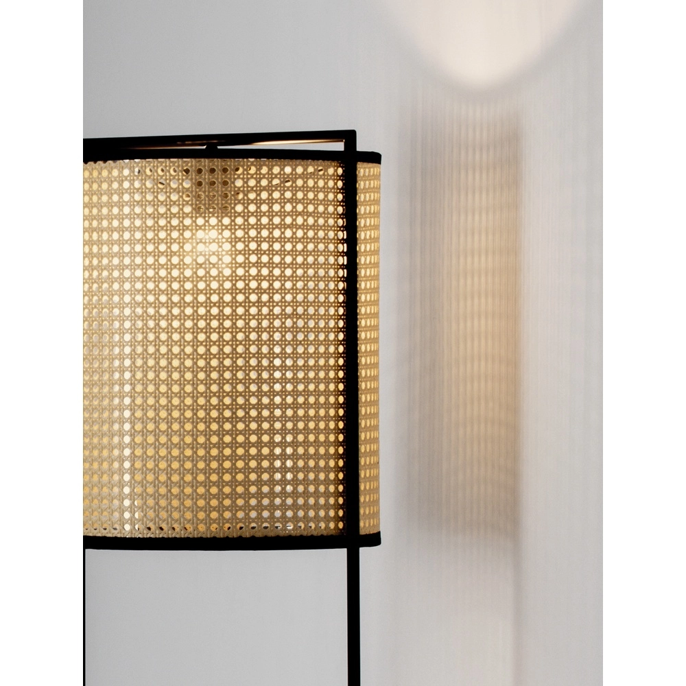 Vloerlamp Erto zwart en rotan Lyora 5212017455840