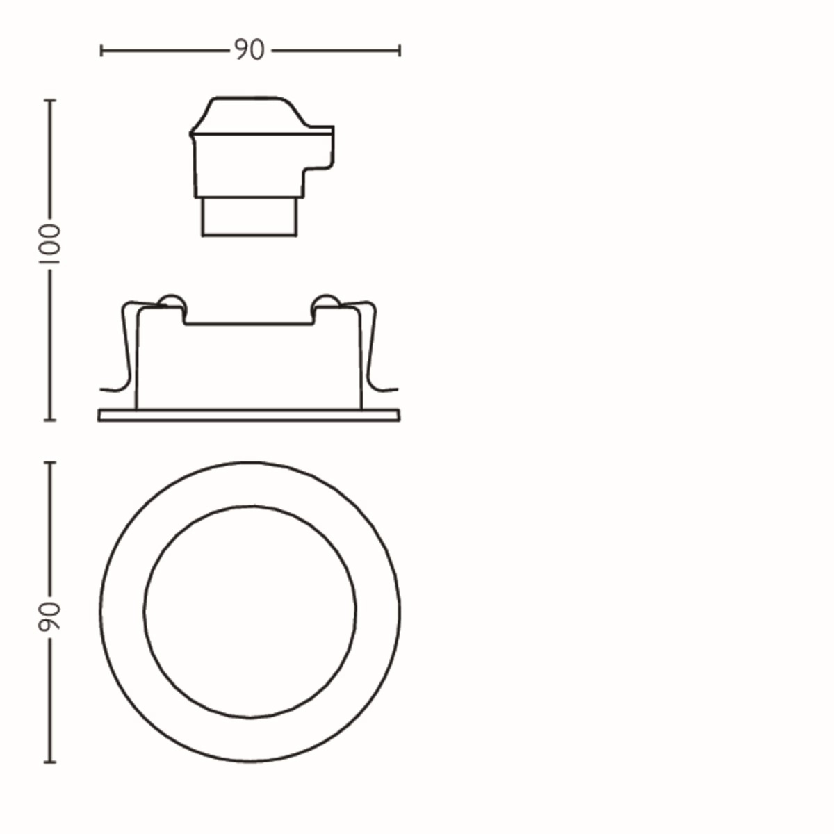 Inbouwspot Donegal GU10 9cm rond grijs Philips 8718696160855