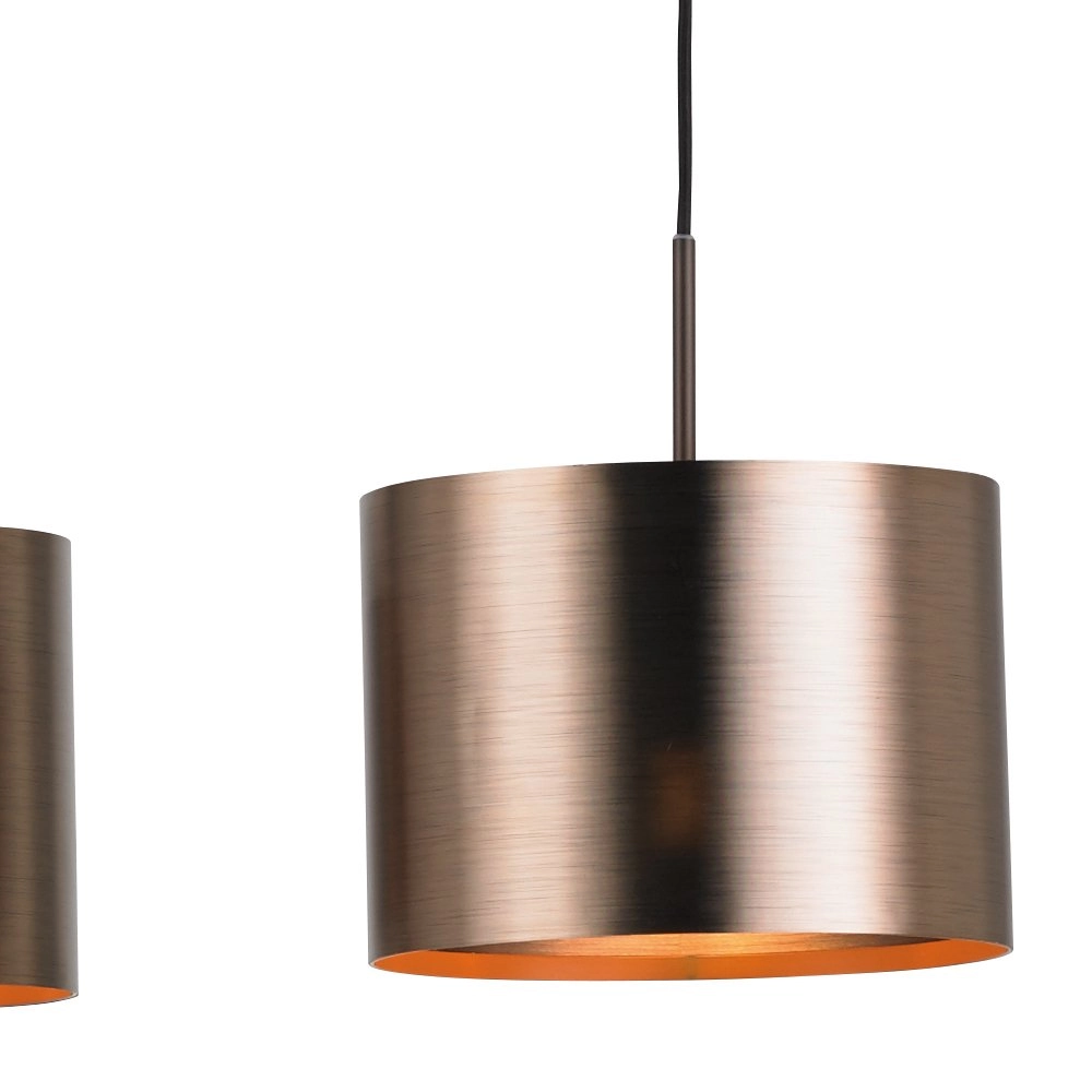 Eetkamer hanglamp Saganto 1 met 3 koperen kappen Stars of Light 9002759393571