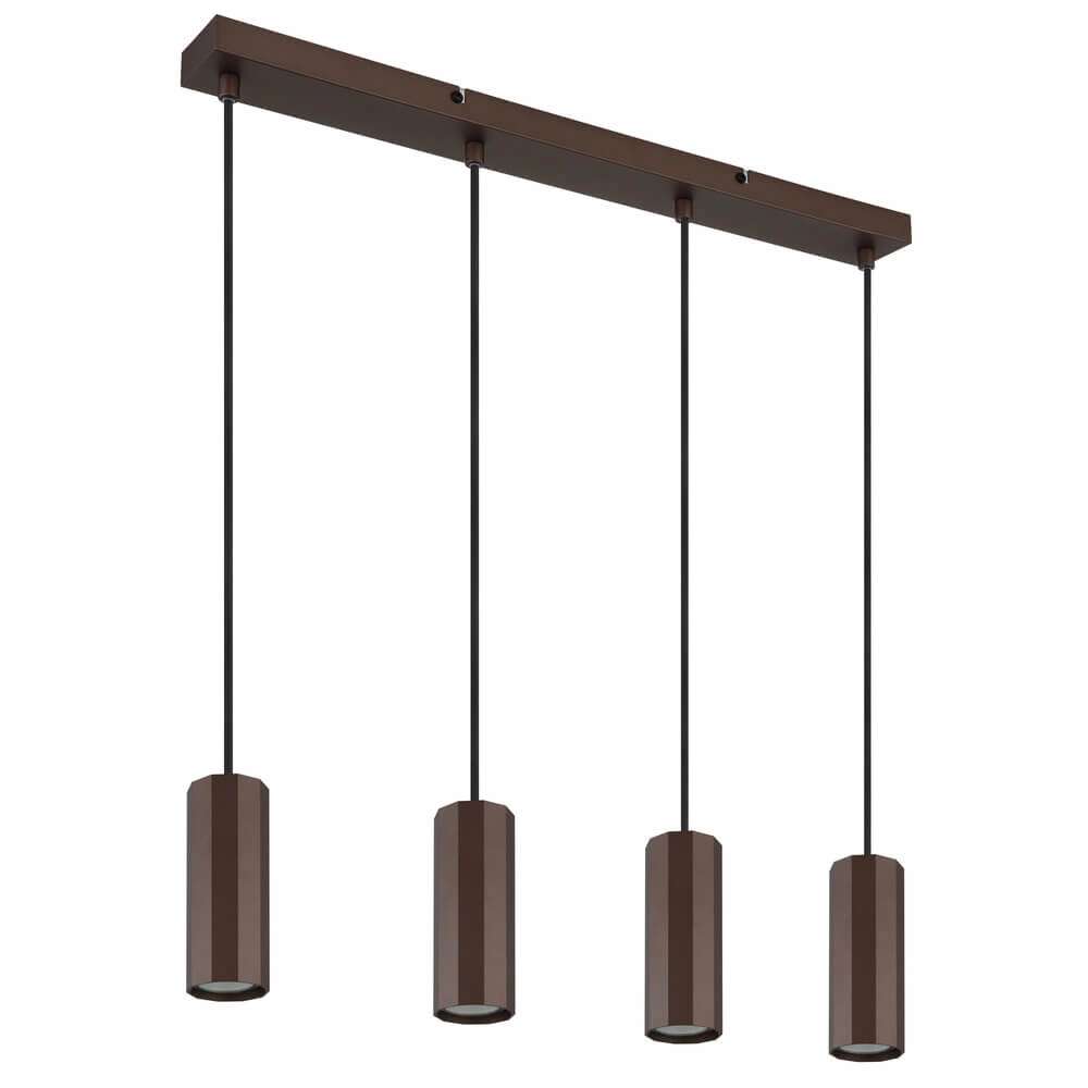 Bronzen hanglamp James 4-lichts