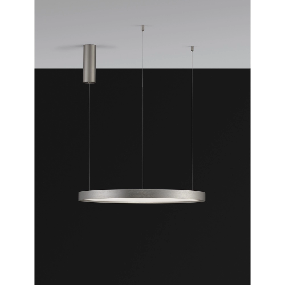 Ronde hanglamp Perrine zilvergrijs Ø 60cm Lyora 5212017438430