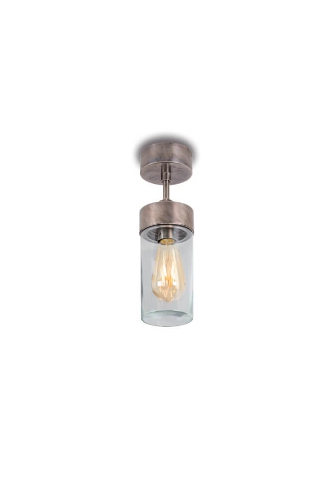 Landelijke plafondlamp Silindar verouderd messing
