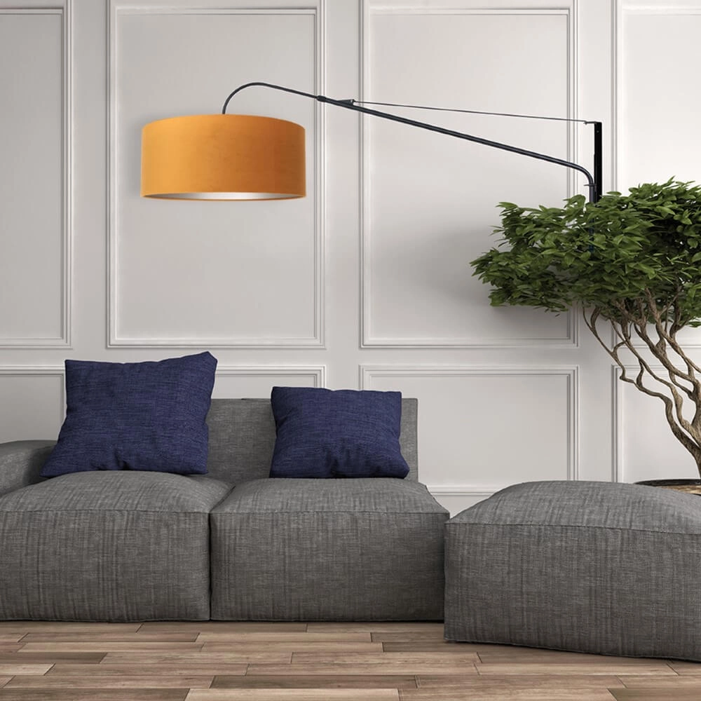 Zwarte muurlamp Elegant Classy met goud velvet Steinhauer 8712746146059