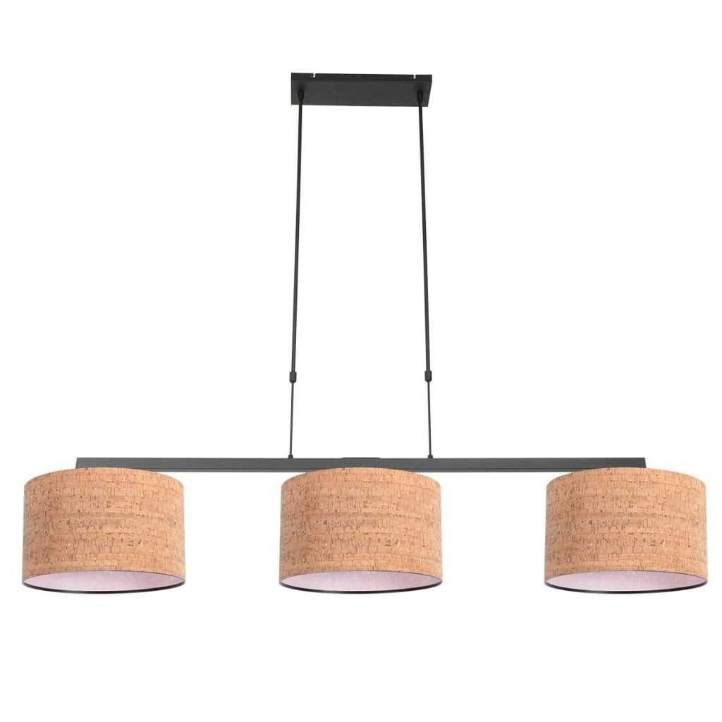 3-lichts hanglamp Stang met kurk kappen Steinhauer 8712746180664