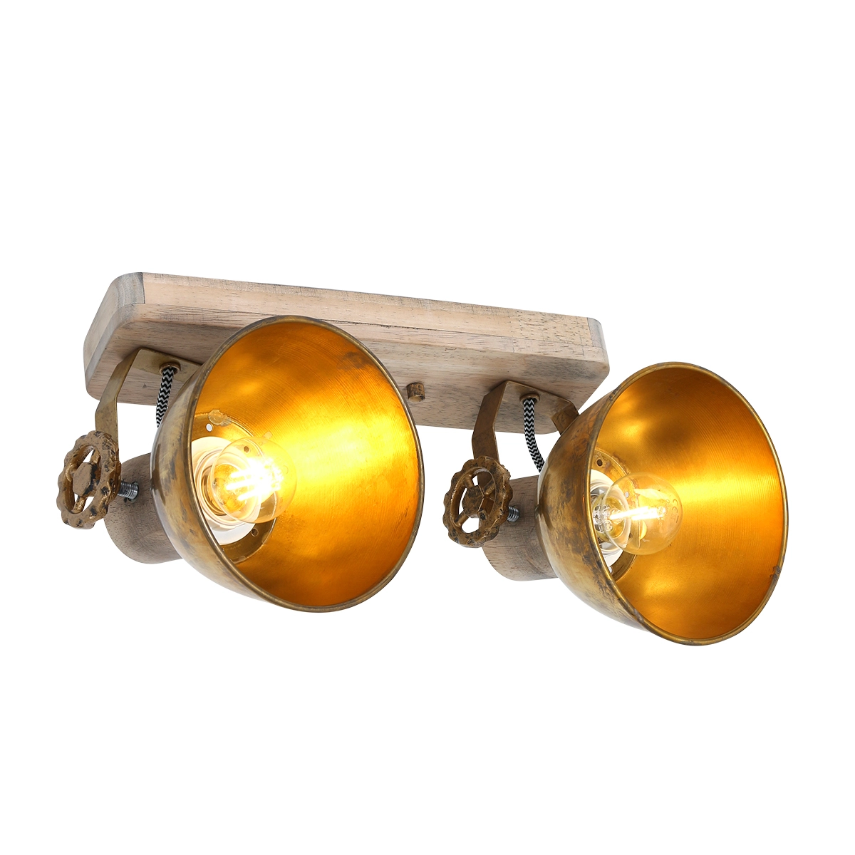 Dubbele opbouwspot Gearwood industrieel Steinhauer 8712746135039
