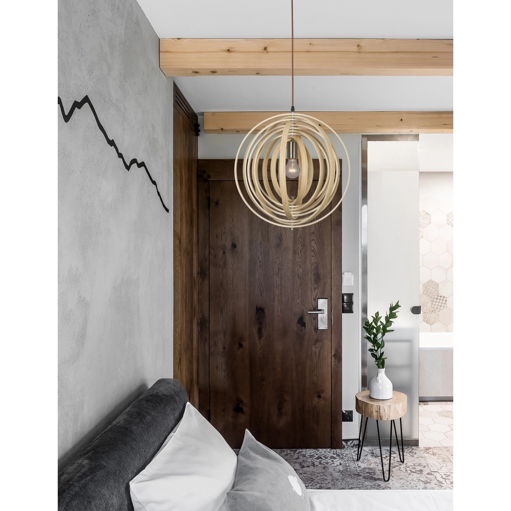 Moderne hanglamp Asco hout Ø 43cm Lyora 5212017424945