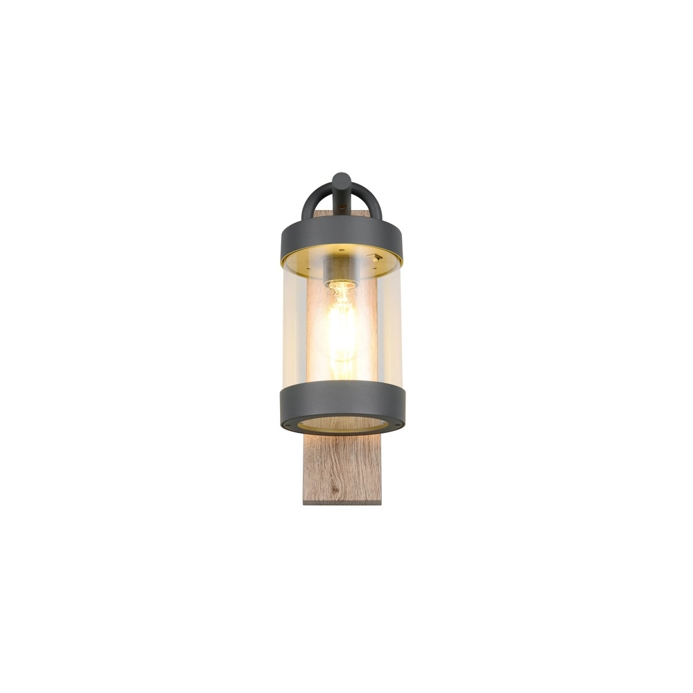 Wandlamp Sambesi grijs met hout Trio 4017807647587