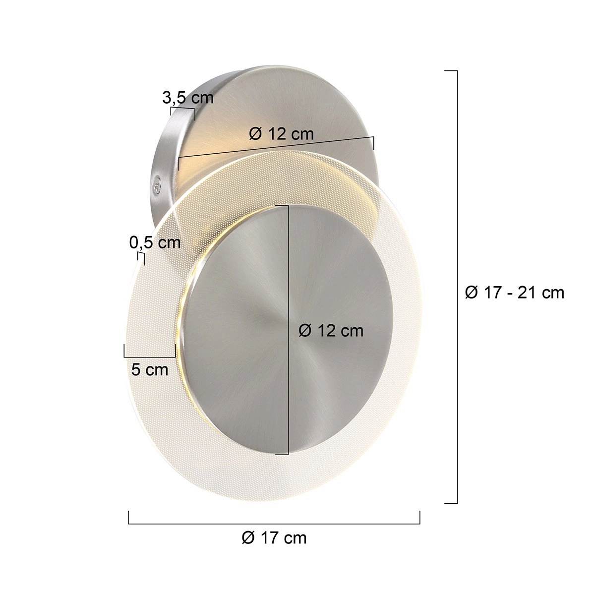 Verstelbare plafondlamp Lido 17cm metaalgrijs Steinhauer 8712746131963