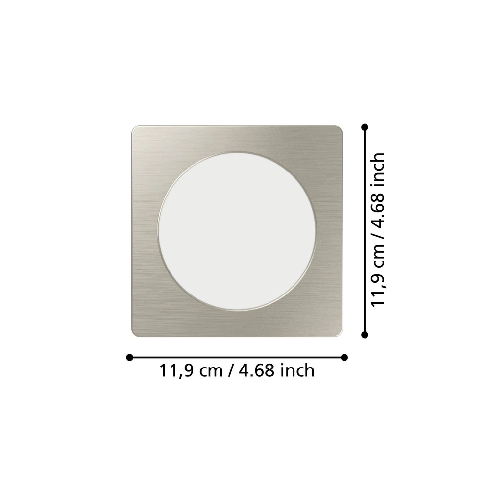 Inbouw lamp Fueva 6 vierkant - rvs - 11,9x11,9cm Eglo 9008606330874