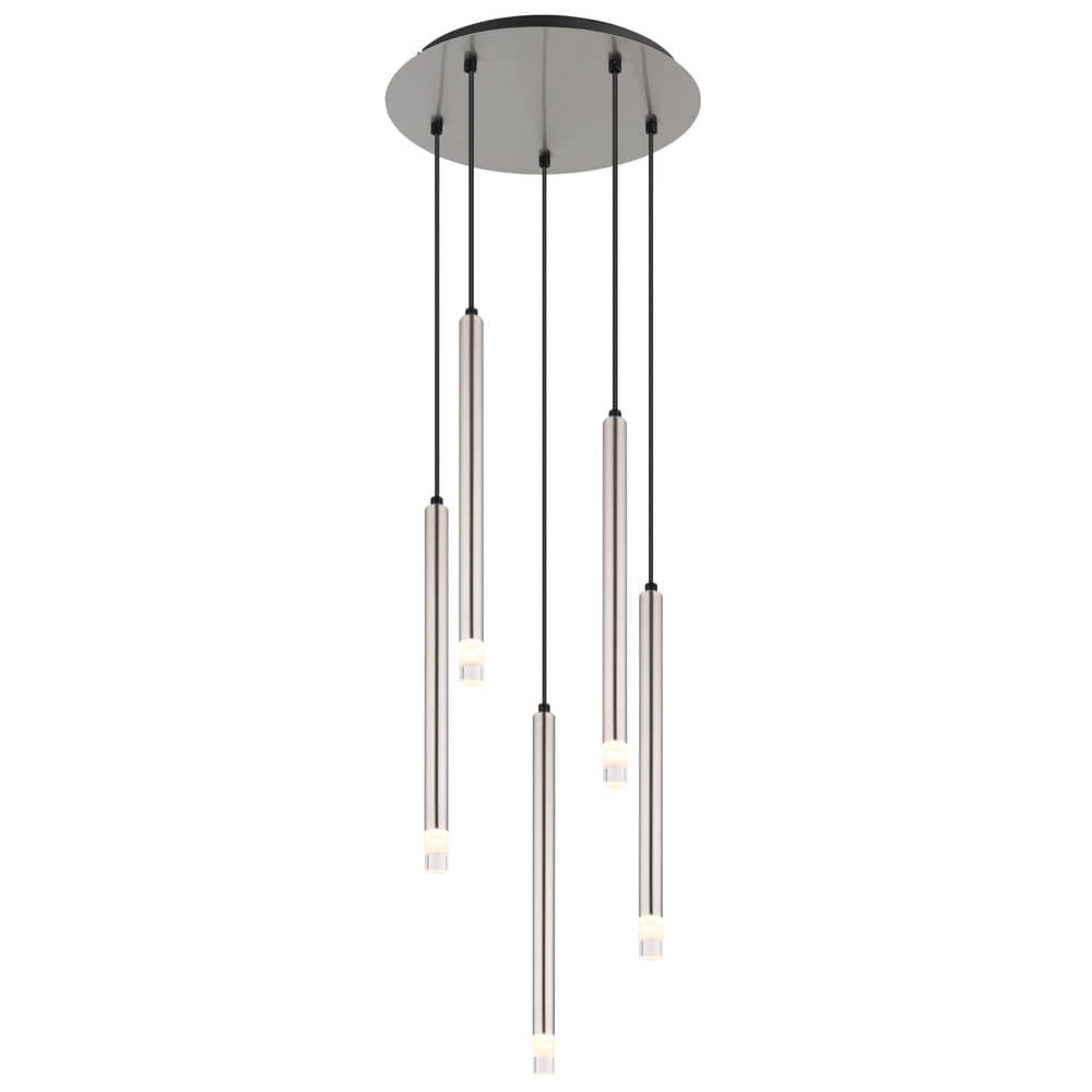 Design hanglamp Ryan 5-lichts nikkel
