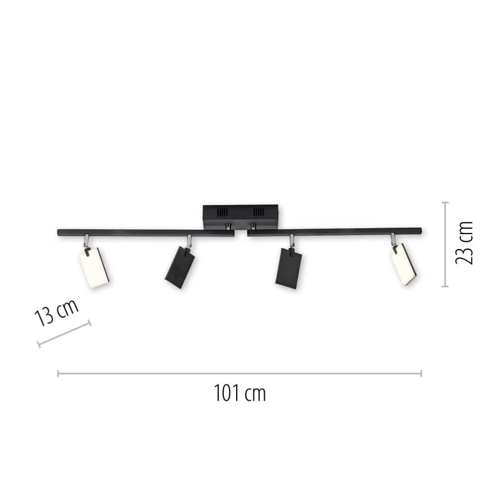 Plafondlamp Pure Mira 4-lichts zwart Paul Neuhaus 4012248359457