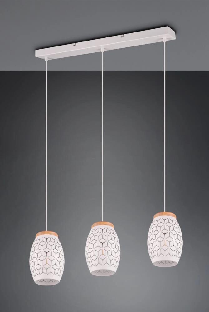 Witte hanglamp Bidar 3-lichts Trio 4017807574920