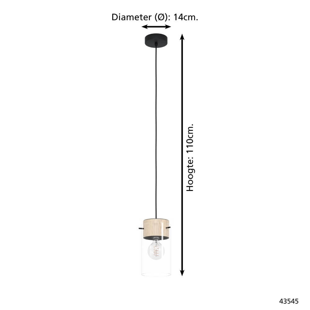 Glazen hanglamp Madreselva 14cm Eglo 9002759435455