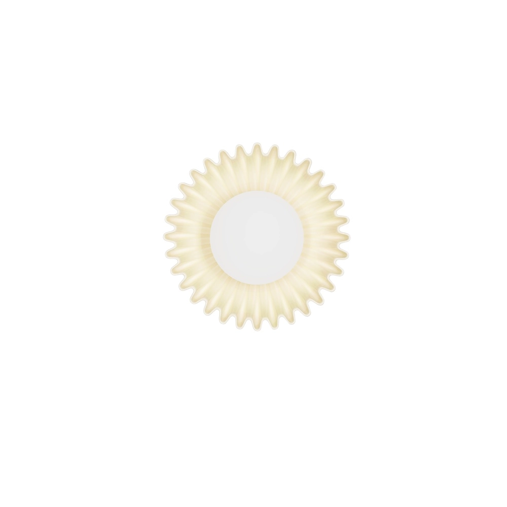 Wandlamp Petel crème met wit glas