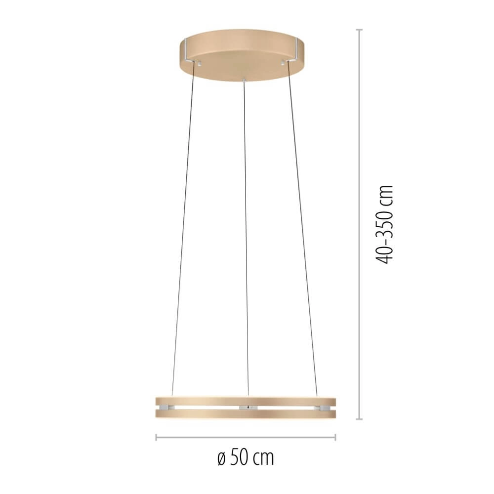 Strakke hanglamp Pure E-Loop messing Paul Neuhaus 4012248372265