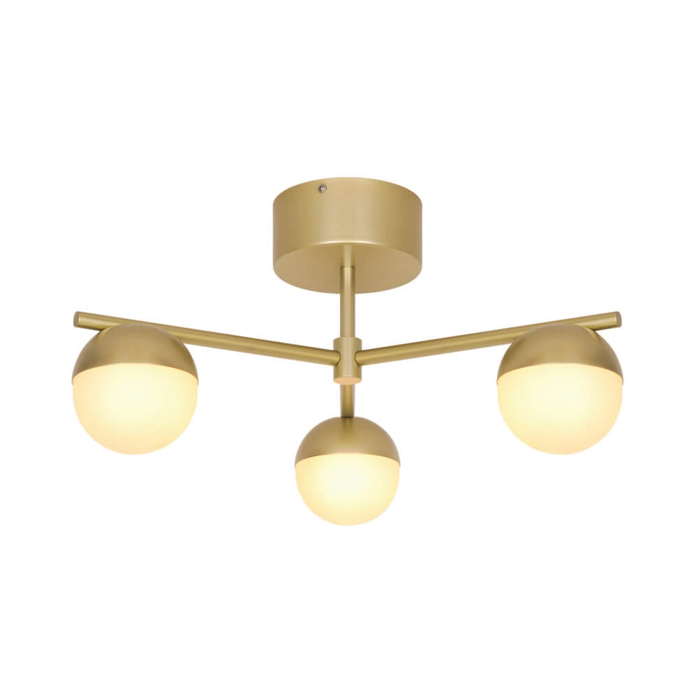 Messing plafondlamp Contina design 3-lichts