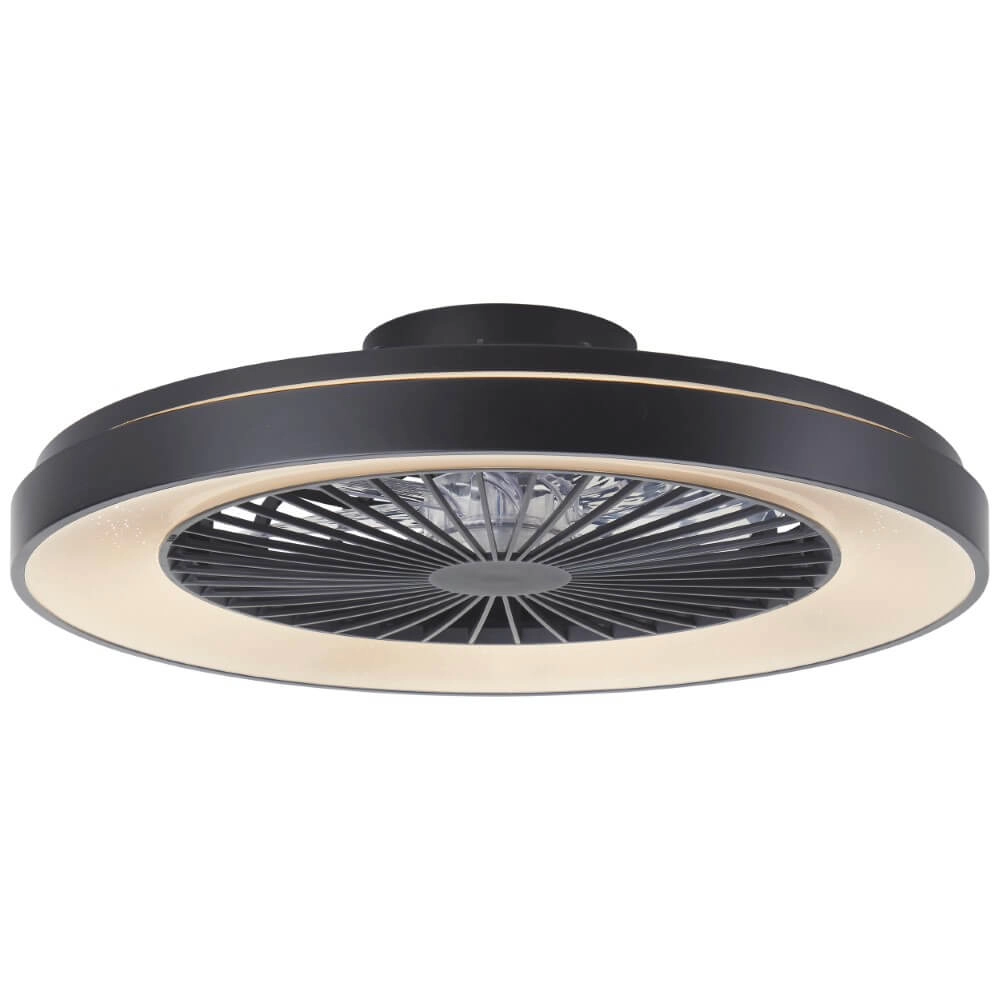 Zwarte plafondventilator Mazzaro met RGB lamp - 58cm Brilliant 4004353441202