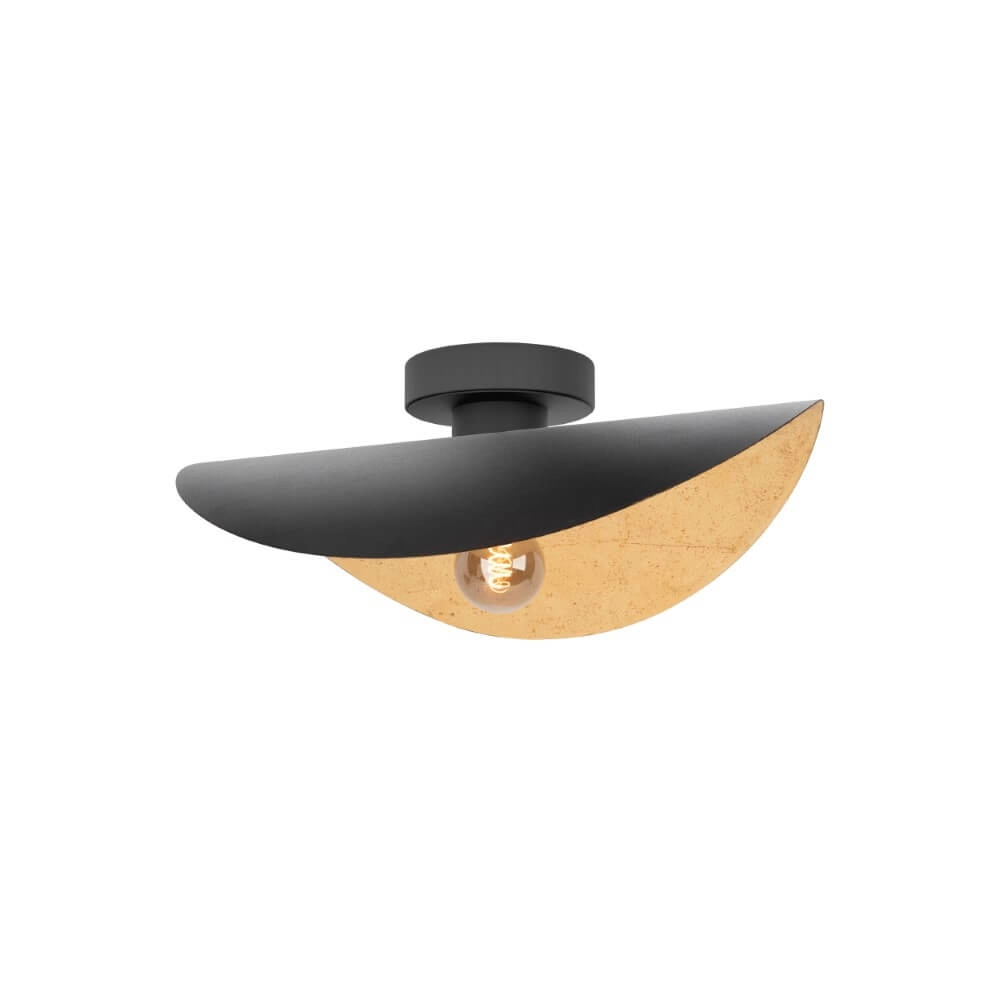 Zwarte plafondlamp Saceda met goud