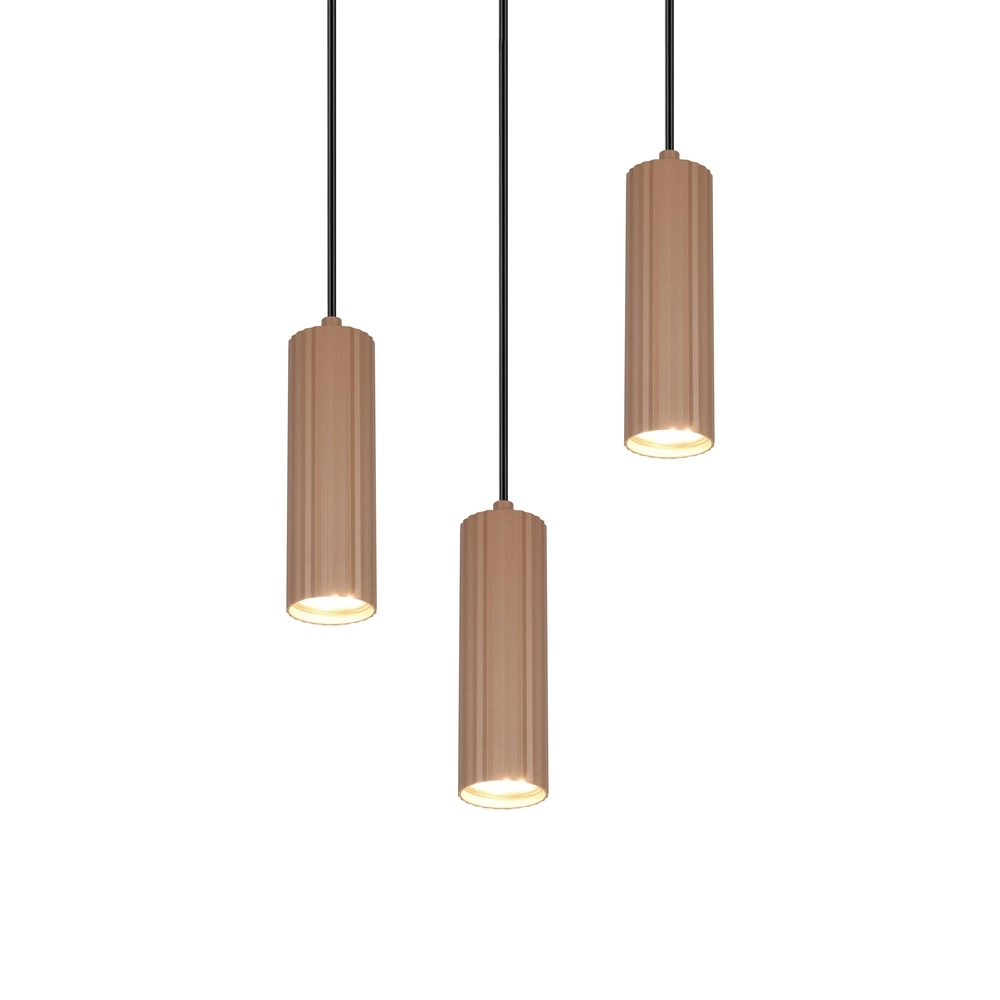 Hanglamp Soka 3-lichts mokka bruin Trio 4017807670172