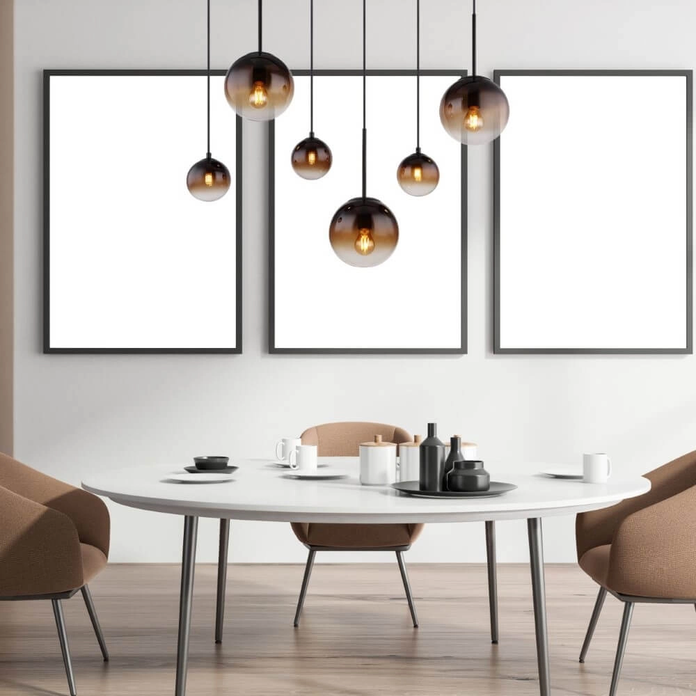 Zwarte hanglamp Hallie met uniek glas Globo 9007371445929