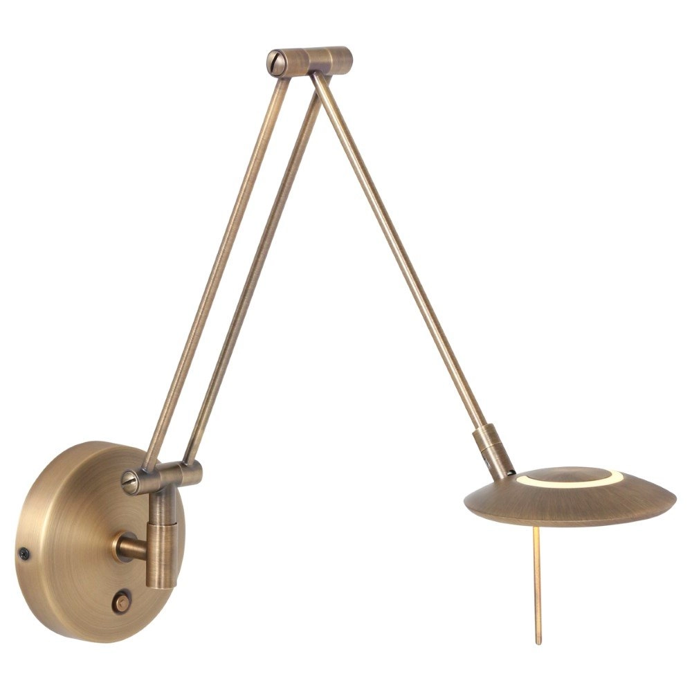 Messing leeslamp Zodiac LED voor aan de wand