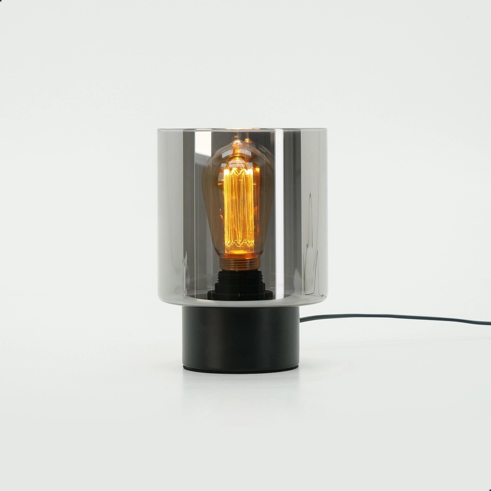 Tafellampje Gorosiba met smoke glas