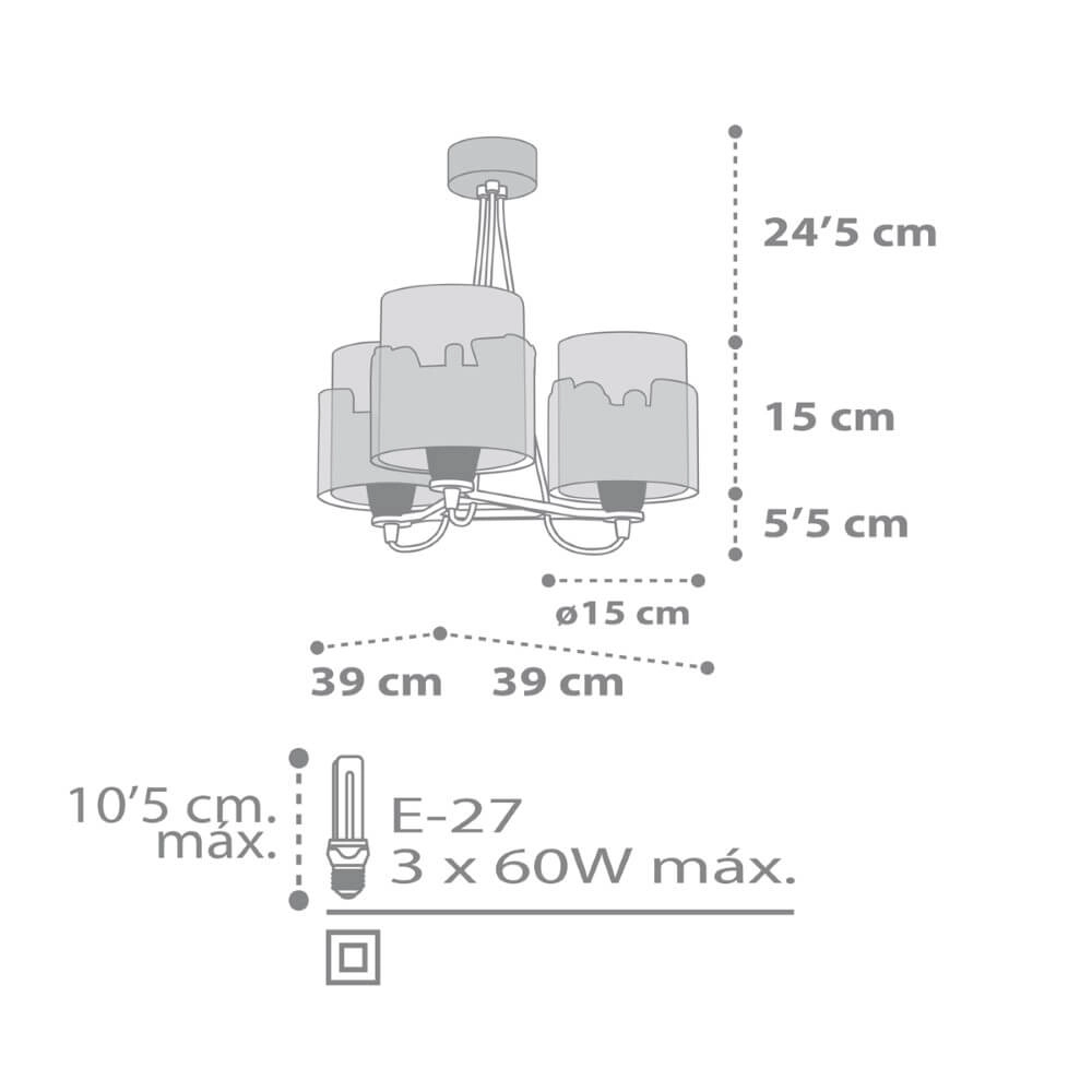 Kinderkamer hanglamp Baby Travel 3-lichts gekleurd Dalber 8420406616872