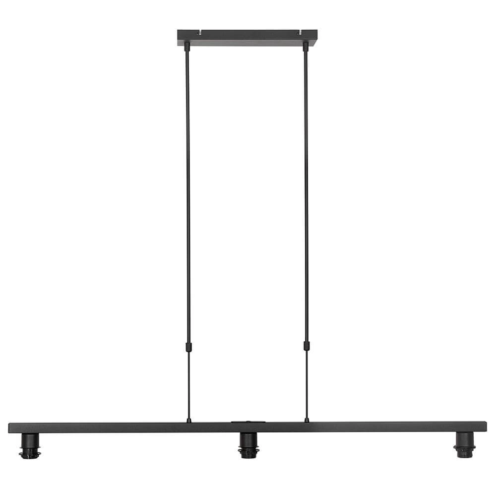 3-lichts hanglamp Stang zwart met strokleur kappen Steinhauer 8712746172430