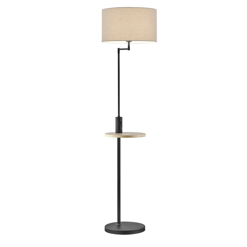 Leeslamp Claas Table zwart met houtbruin en grijs
