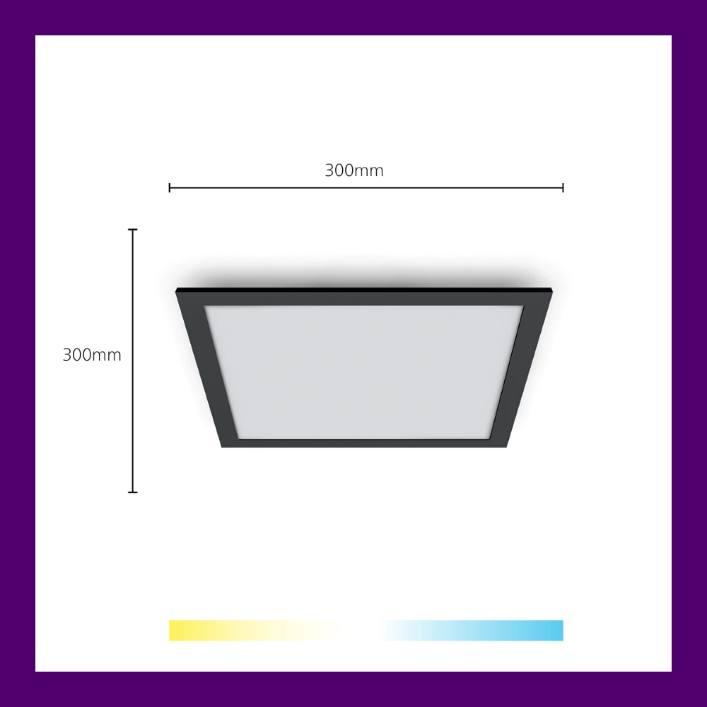 Plafonnière Panel zwart - 12W WiZ 8719514554917
