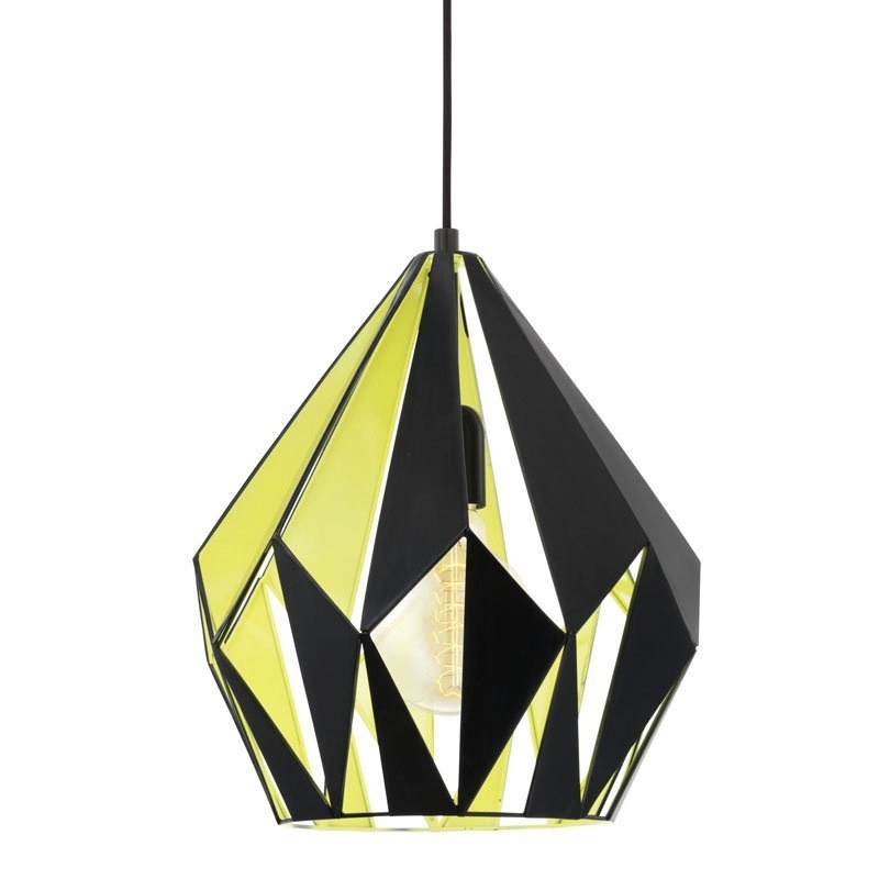 Hanglamp Carlton 1 31cm zwart met groenkoper
