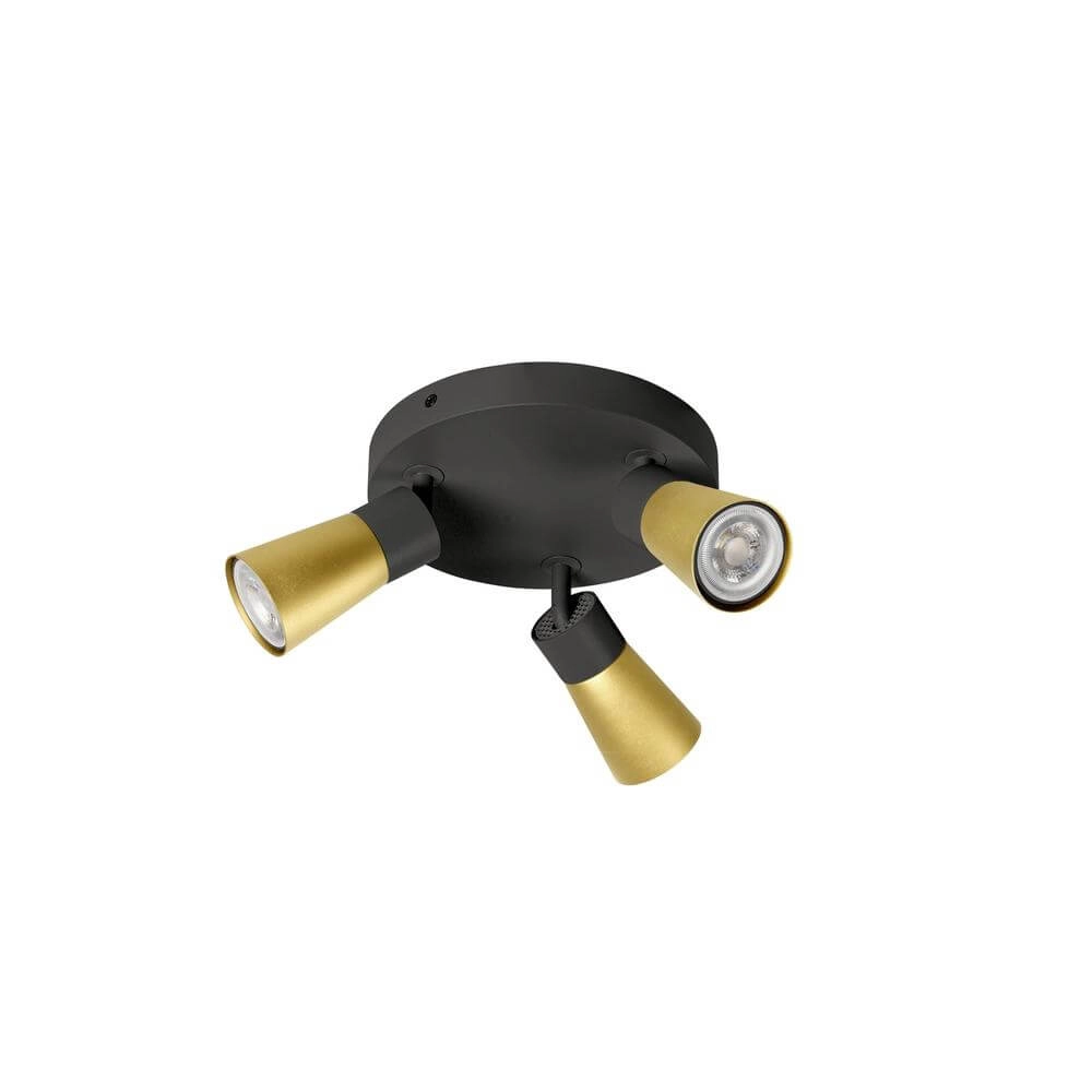 Ronde spot Puri 2.0 Cone zwart-goud 3-lichts SLV 4024163293891