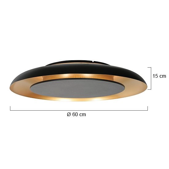 Moderne plafondlamp Golden Veil zwart met goud Steinhauer 8712746186772