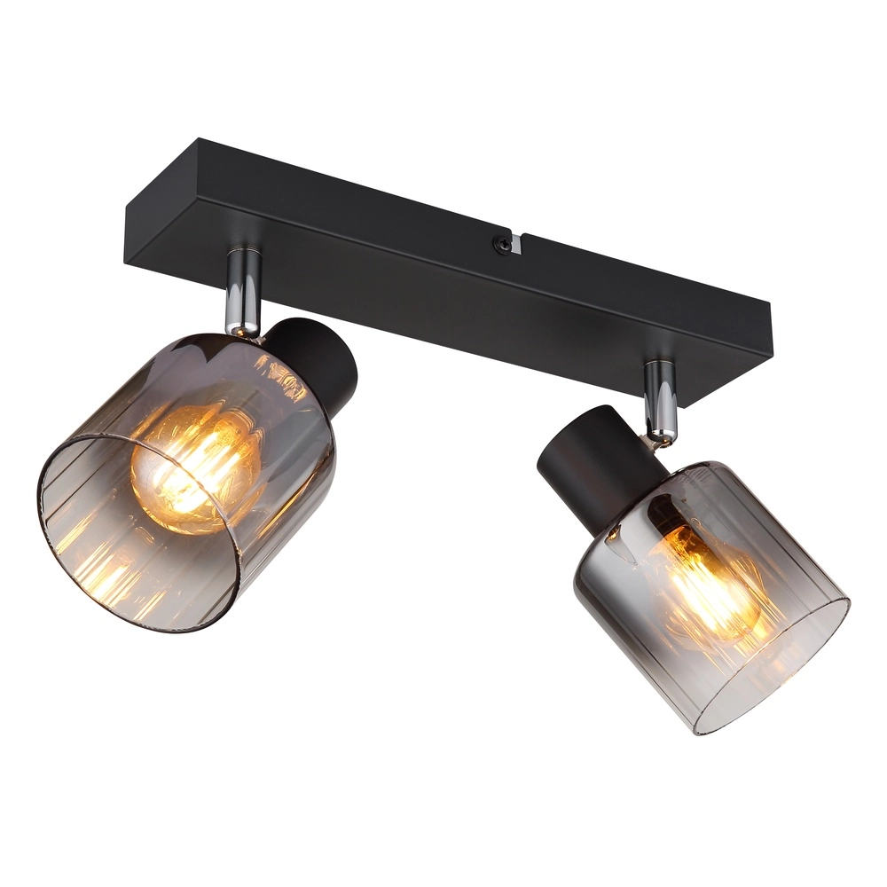 Plafondlamp Jack 2-lichts zwart