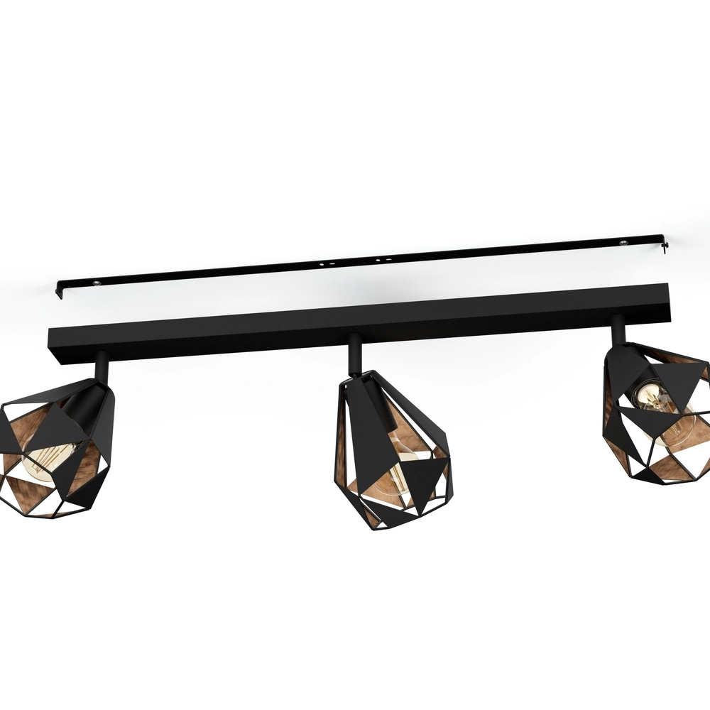 Zwarte plafondlamp Carlton 7 3L - met koper Eglo 9002759437176