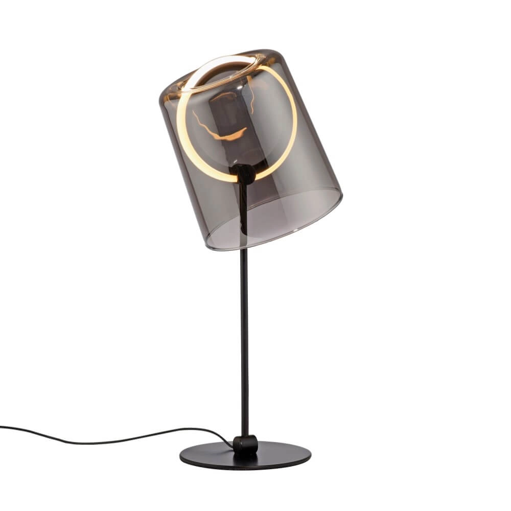 Tafellamp Zula zwart met smoke glas