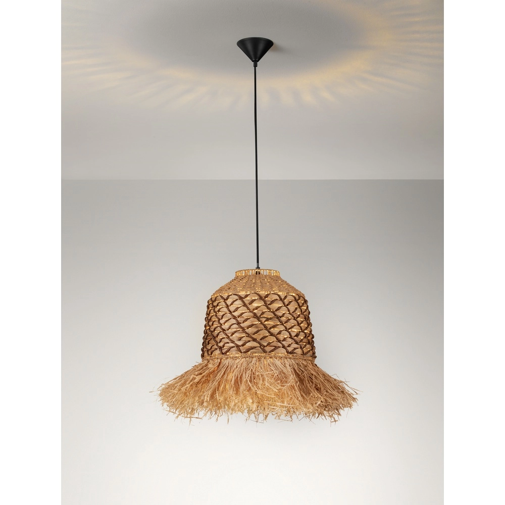 Stro lamp Sorello bruin