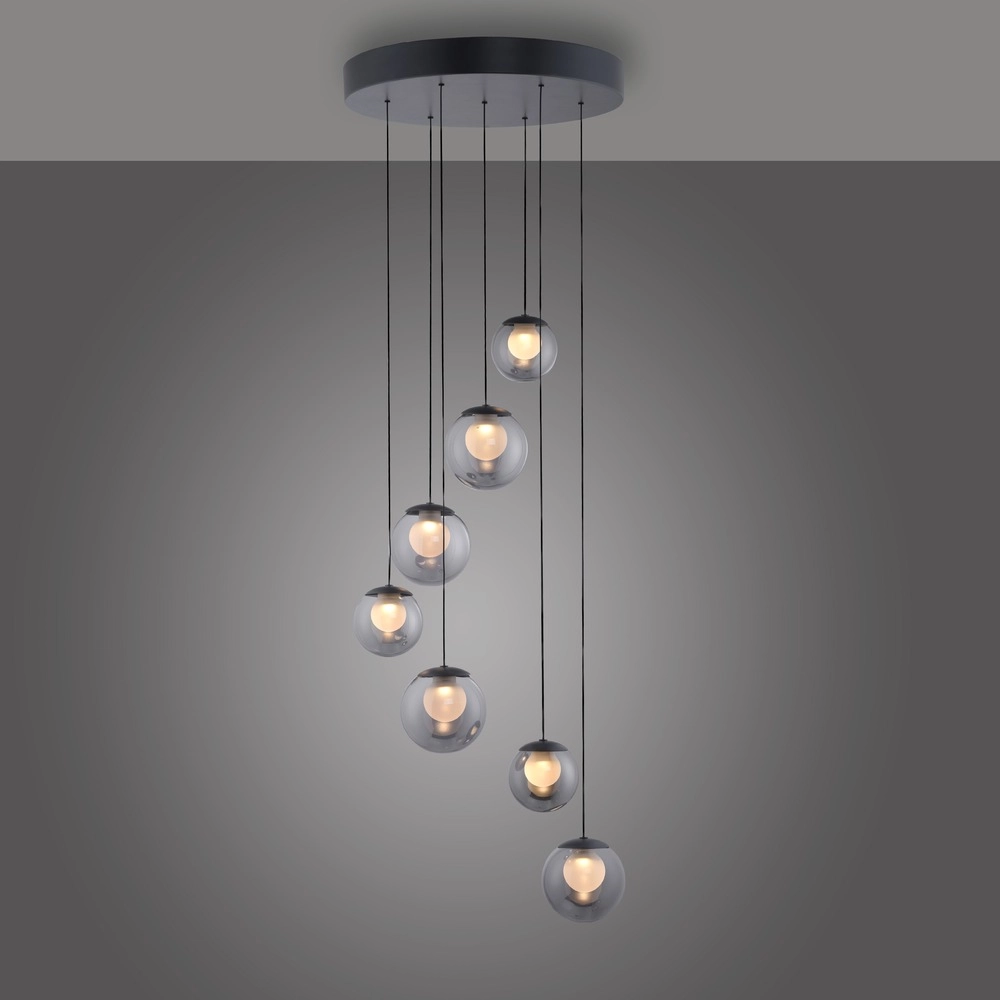 7-lichts hanglamp Pure Popup mystic grey Paul Neuhaus 4012248396674