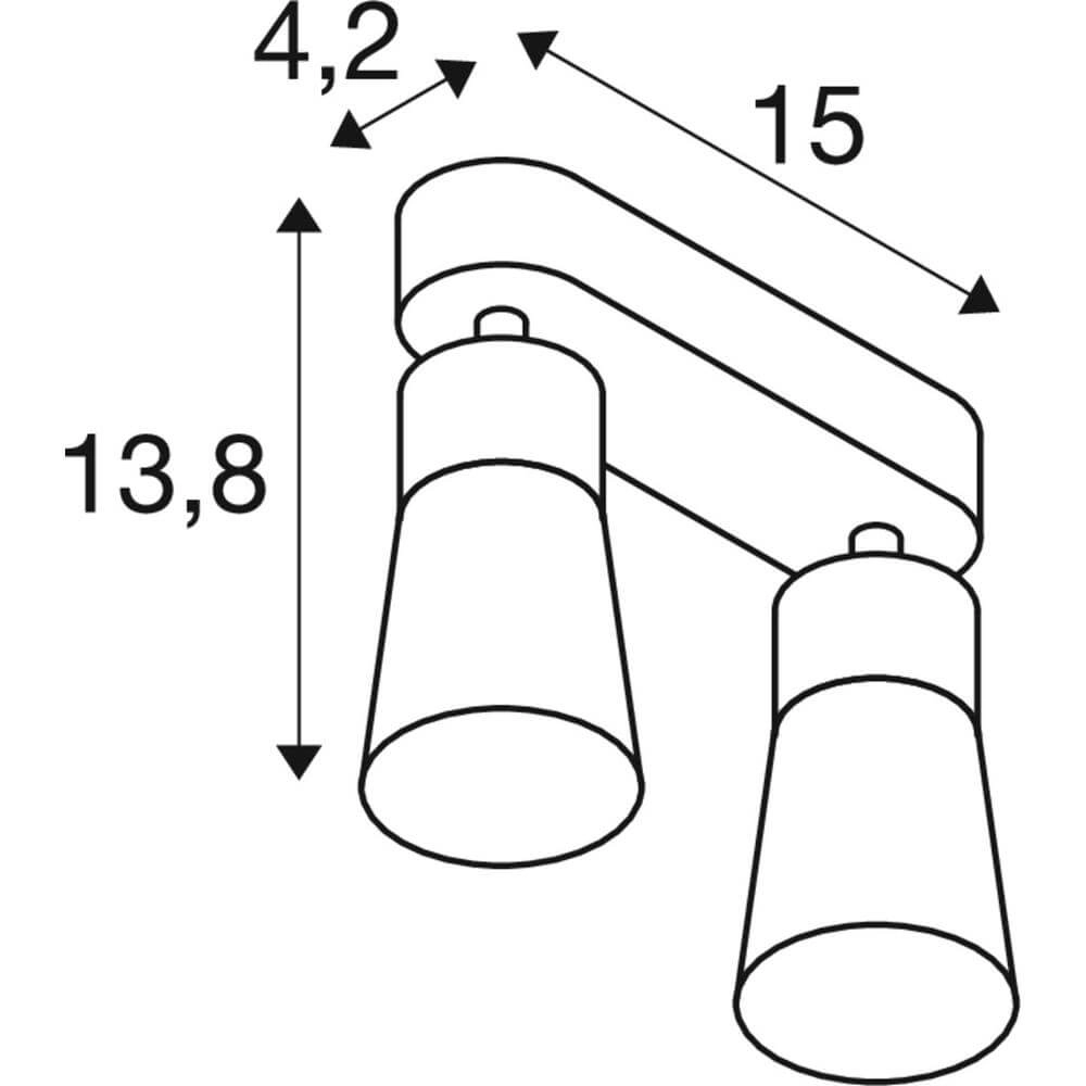 Dubbele spot Puri 2.0 Cone grijs SLV 4024163293587