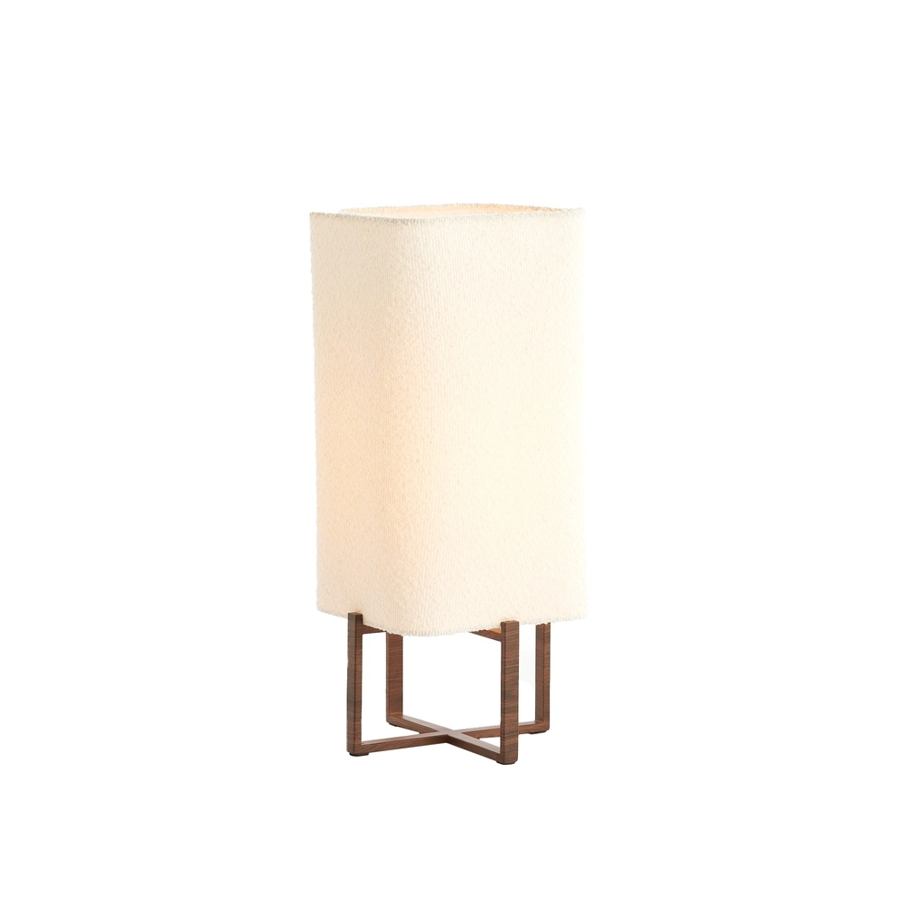 Tafellamp Wyn 50,5cm - crème touw met walnoot look Light & Living 8717807792565