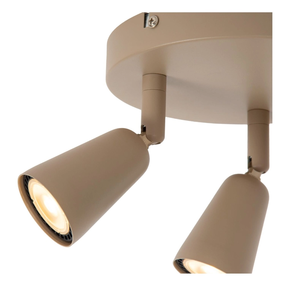 Plafondspot Tiana 3-lichts taupe Lucide 5411212650412