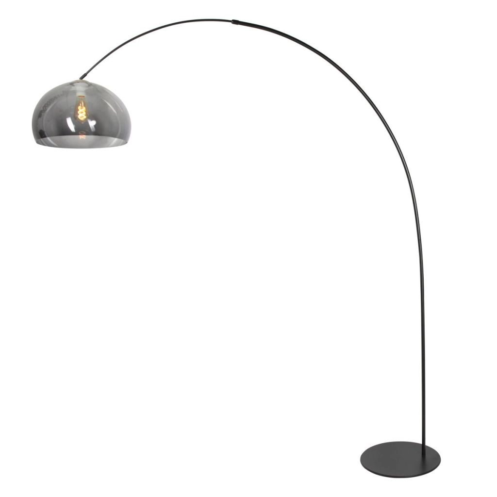 Zwarte booglamp Curve met smoke glas Steinhauer 8712746190595