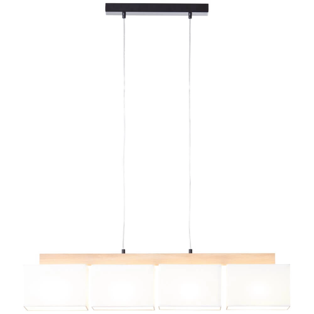 Hanglamp Rayan wit met hout Brilliant 4004353393662