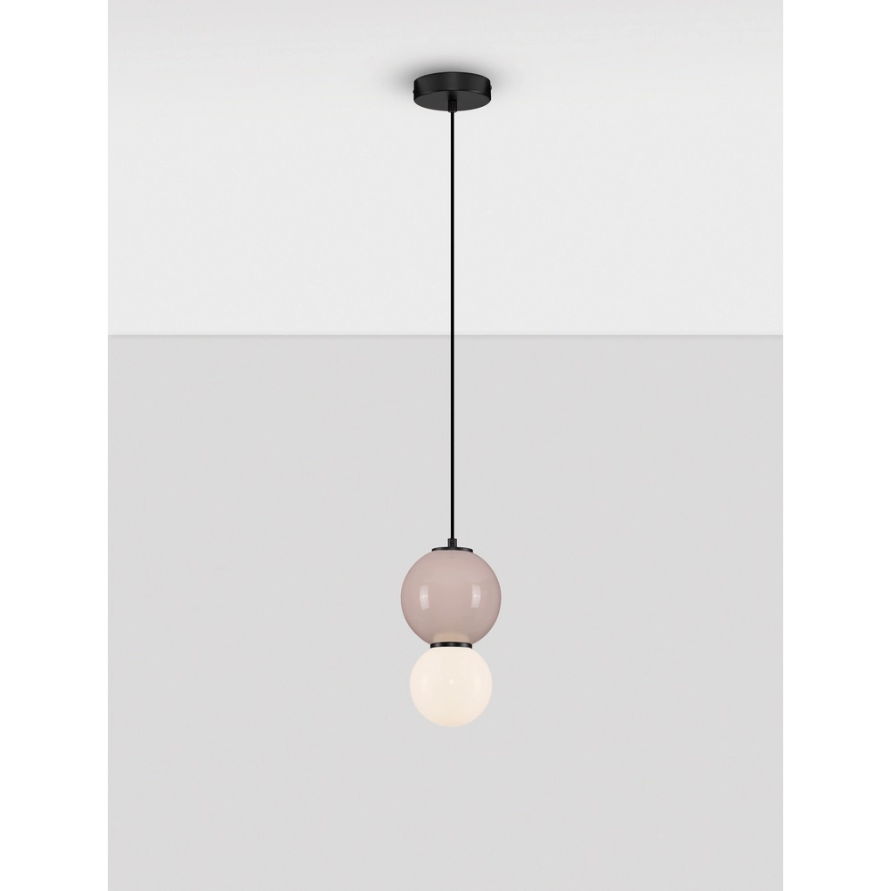 Hanglamp Noesis Ø 15cm mokka bruin met wit Lyora 5212017483713