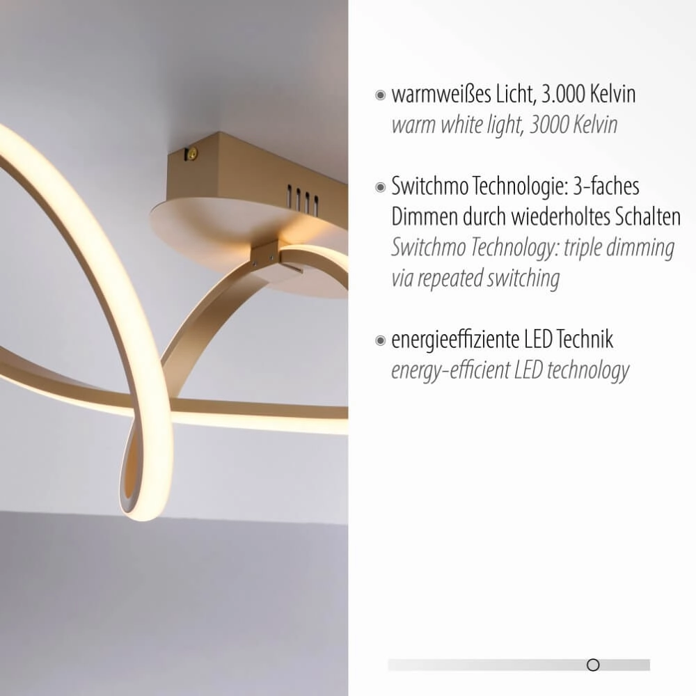 Design plafondlamp Maria messing Just Light 4043689985585