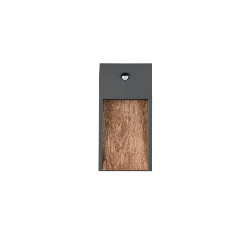 Design wandlamp Salmon grijs met hout en sensor Trio 4017807603712