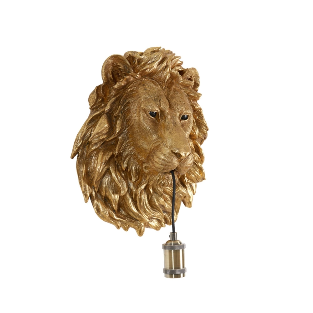 Wandlamp Lion brons leeuw
